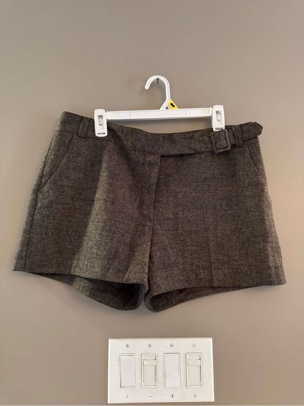 NEW NWT - H&M Brown Wool Blend Belted Dressed Shorts